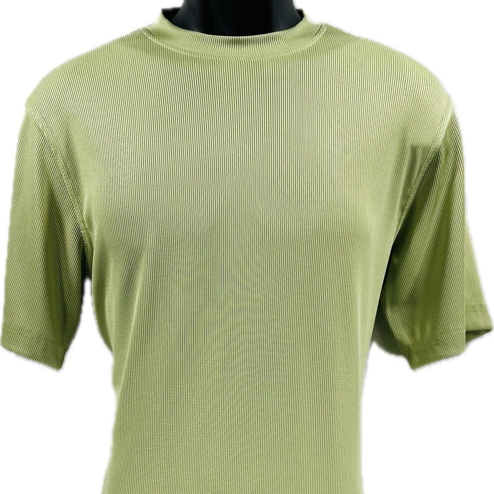 LOG-IN UOMO Dressy T-Shirt Mint Green for Men Crew Neck Ribbed Sizes S - 3XL